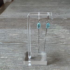 Sterling  Silver and Blue topaz  Drop Earrings